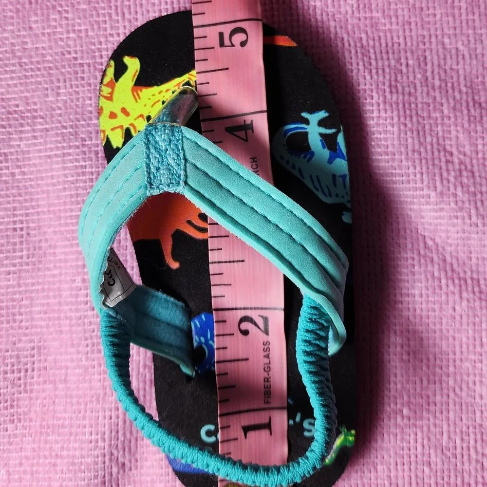 Carter's Baby Boy Dinosaur Flip Flops Size XS 3-4